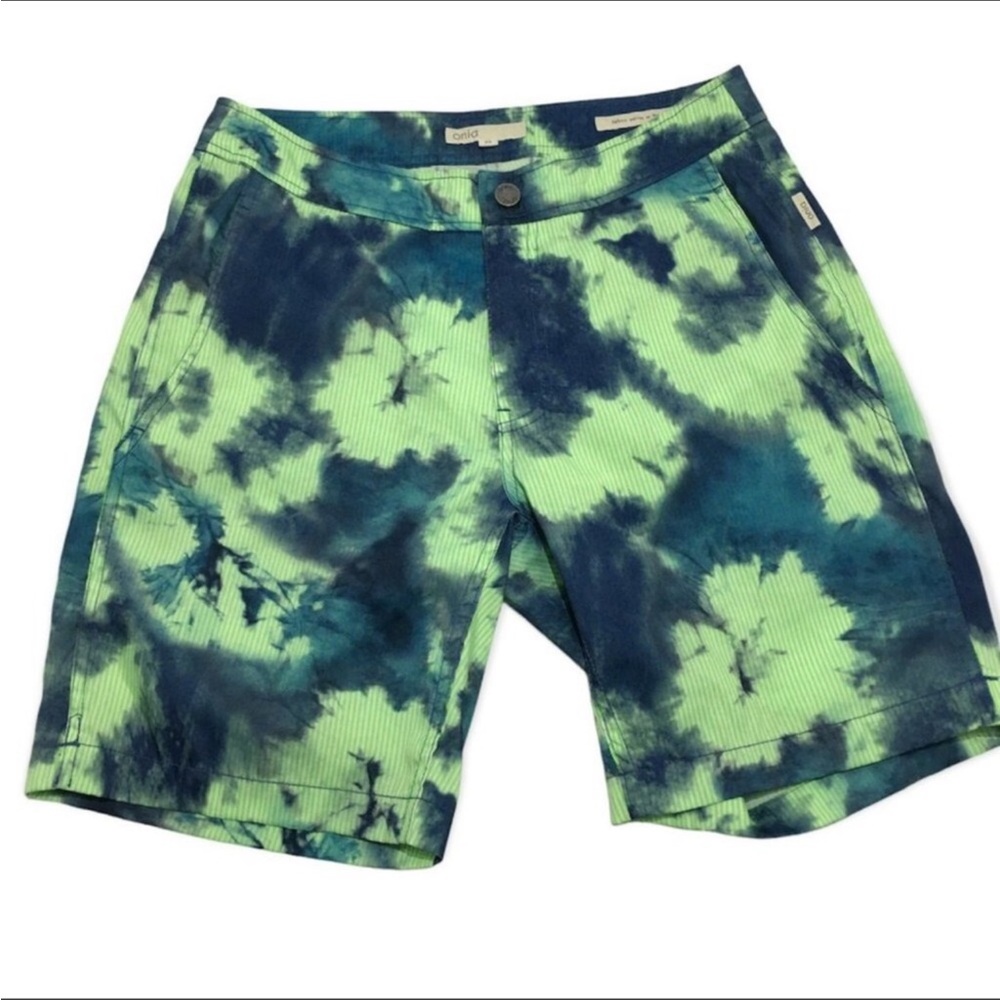 Onia Swim Trunks Calder 7.5 Tye Dye Stripe Men’s Size 29 Hybrid Board Shorts
